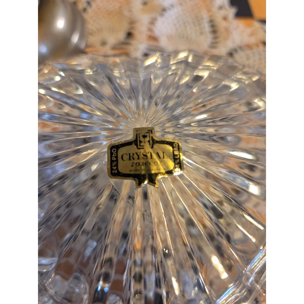 vintage heart-shaped trinket boxes made of 24% lead crystal